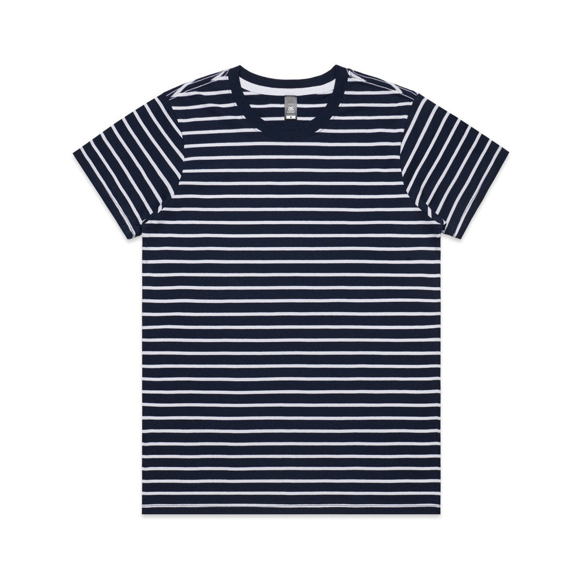 Wo's Maple Stripe Tee 4037 - Navy/White