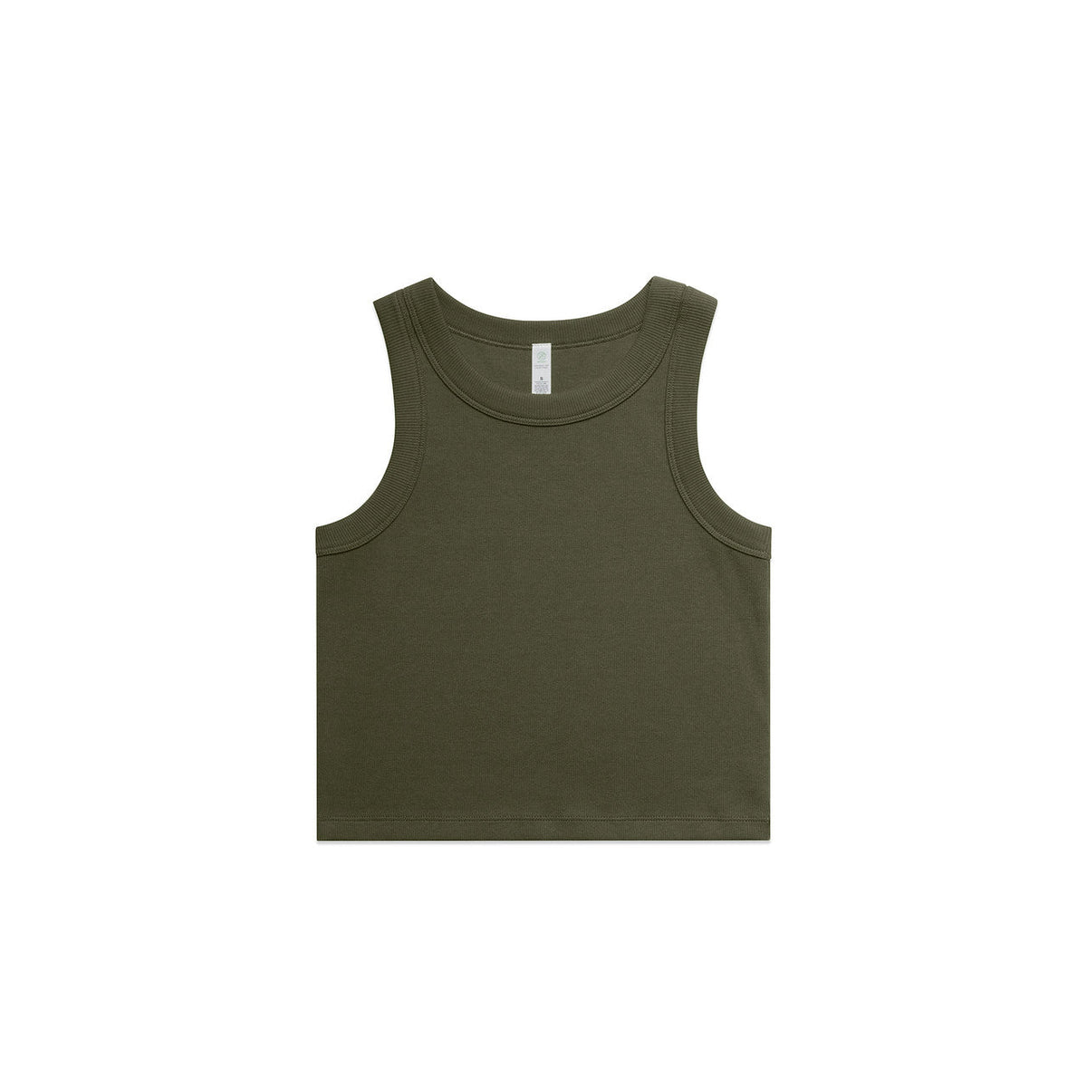 Wo's Organic Rib Crop Tank 4064G - Army