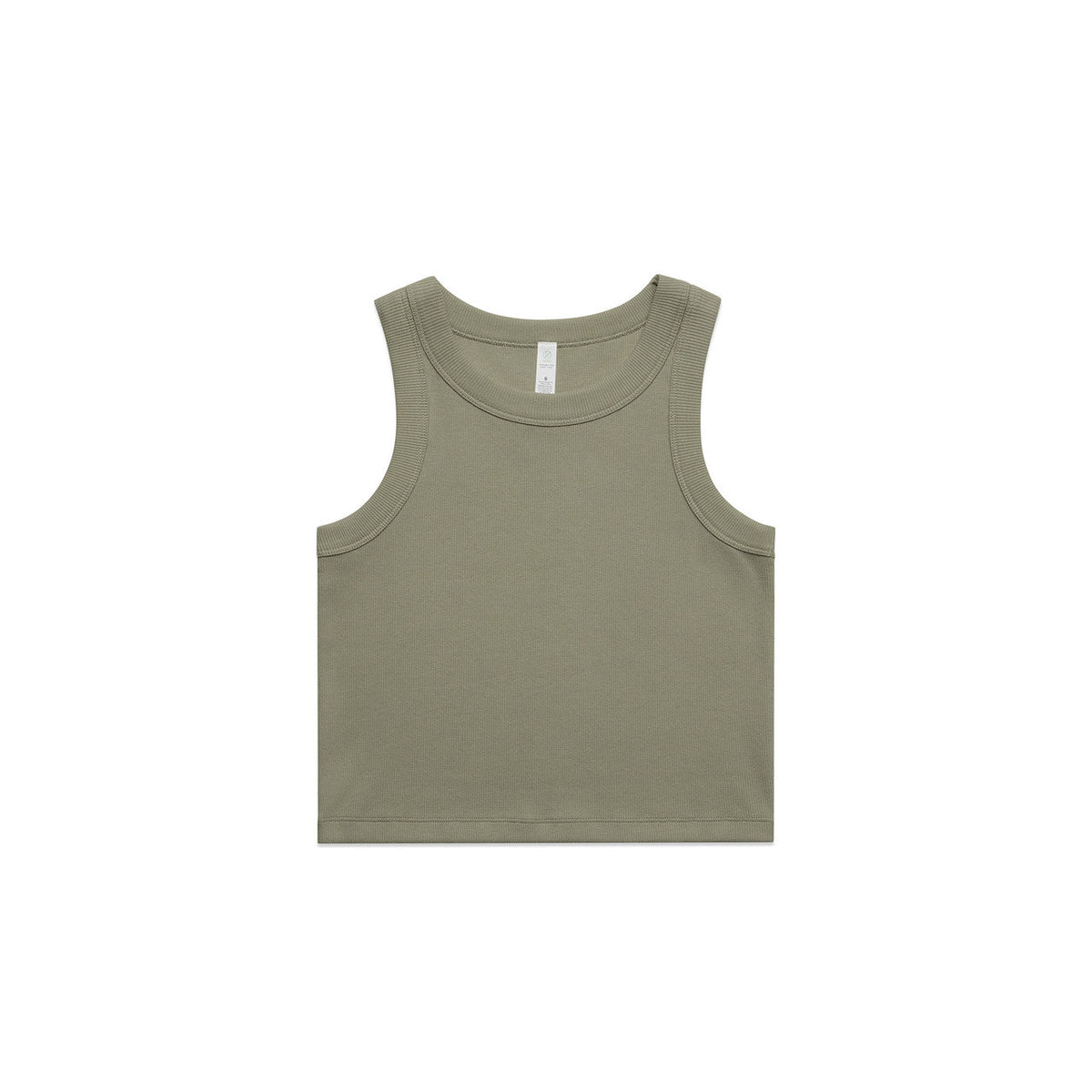 Wo's Organic Rib Crop Tank 4064G - Eucalyptus