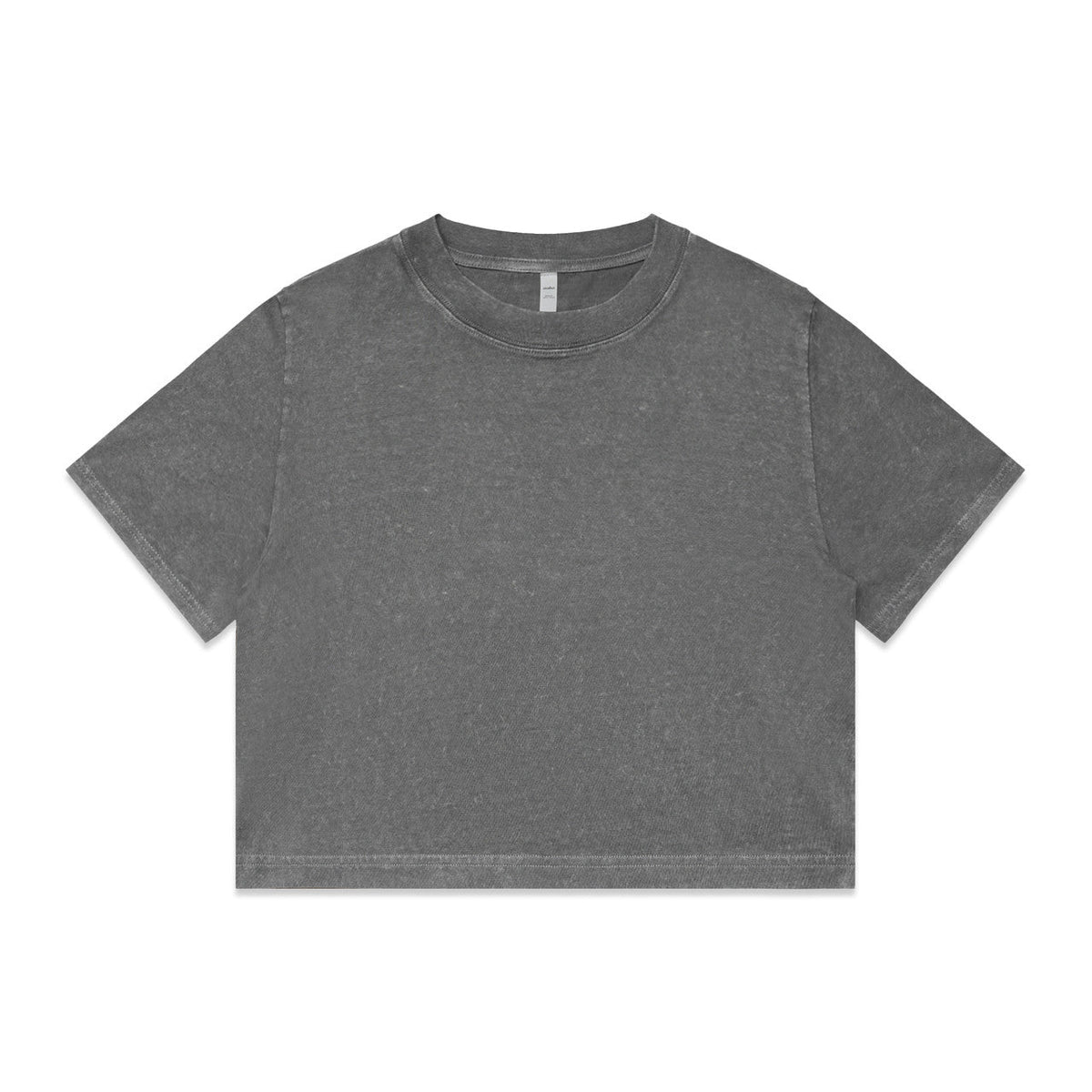 Wo's Stone Wash Heavy Crop Tee 4086 - Coal Stone