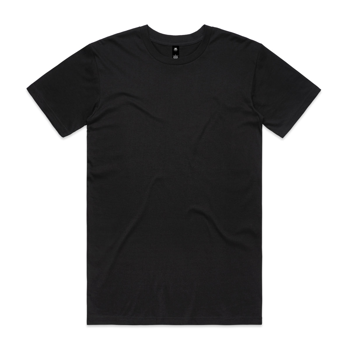 Black short-sleeved crew neck planett staple tee with subtle texture perfect for uniforms and workwear basics