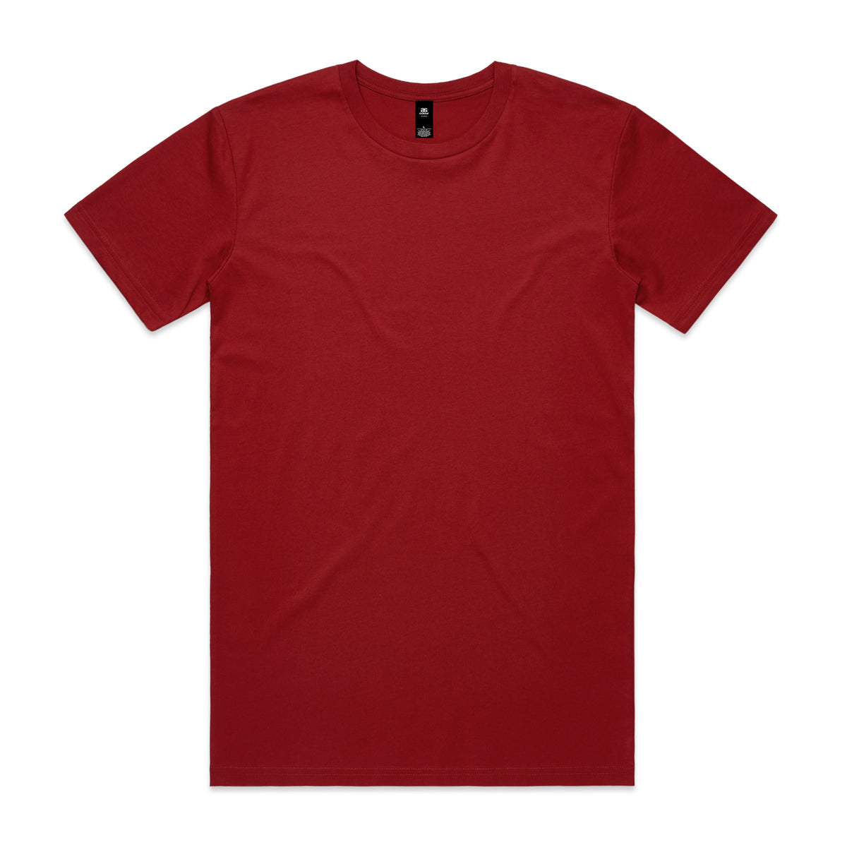 A solid red planett staple tee made of soft cotton perfect for comfortable workwear and everyday uniforms