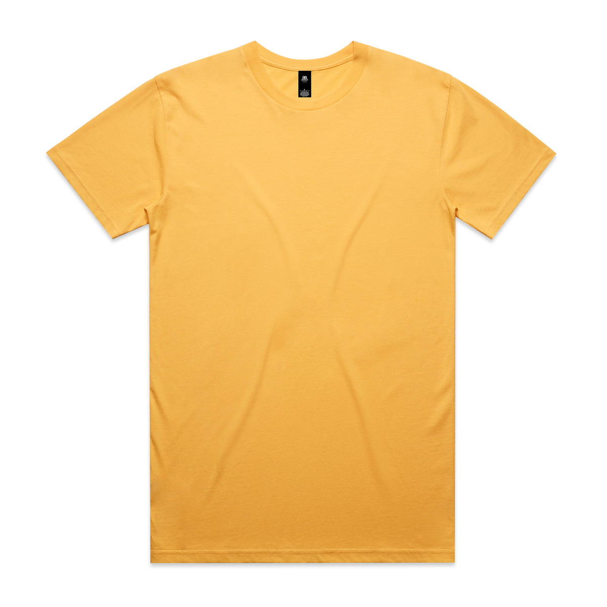 Plain mustard-yellow planett staple tee with crew neck and subtle texture perfect for workwear or uniforms