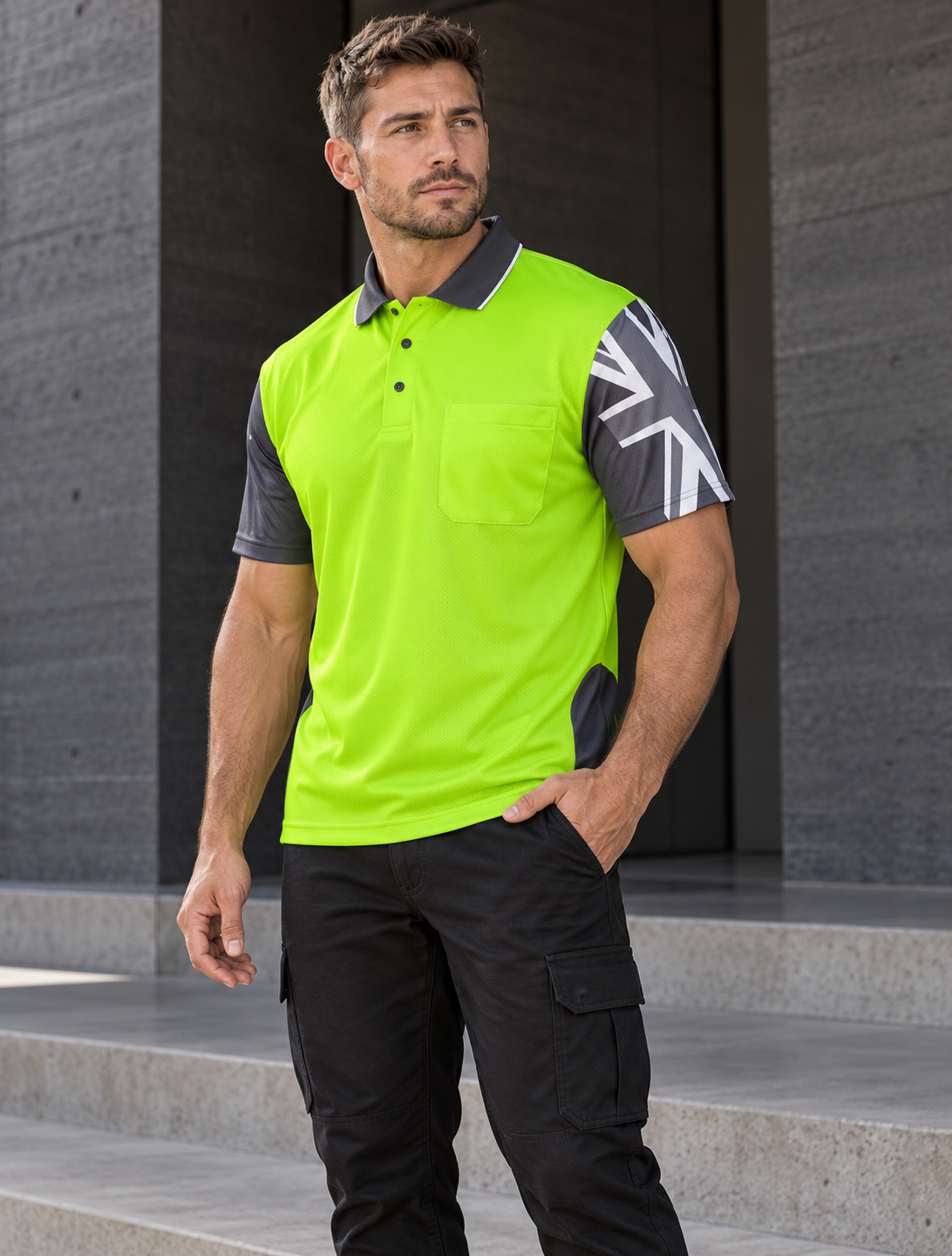 HiVis Southern Cross SS Polo