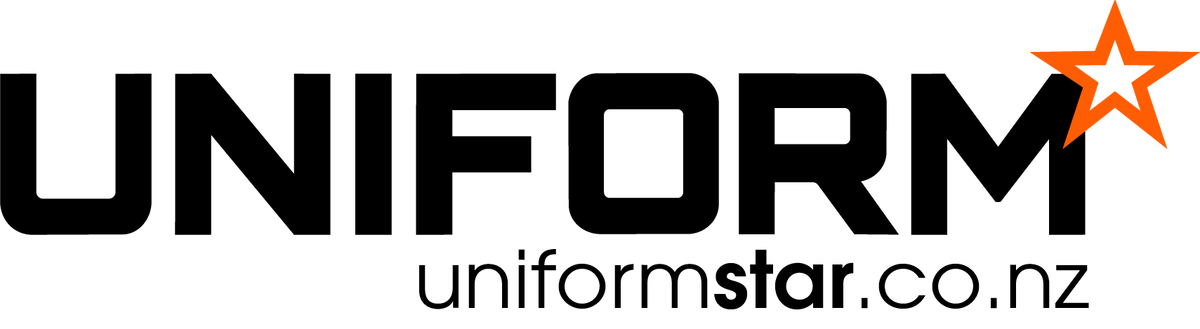 The logo for Uniform Star features the word 'UNIFORM' in bold black letters, an orange star graphic on the top right, and the website 'uniformstar.co.