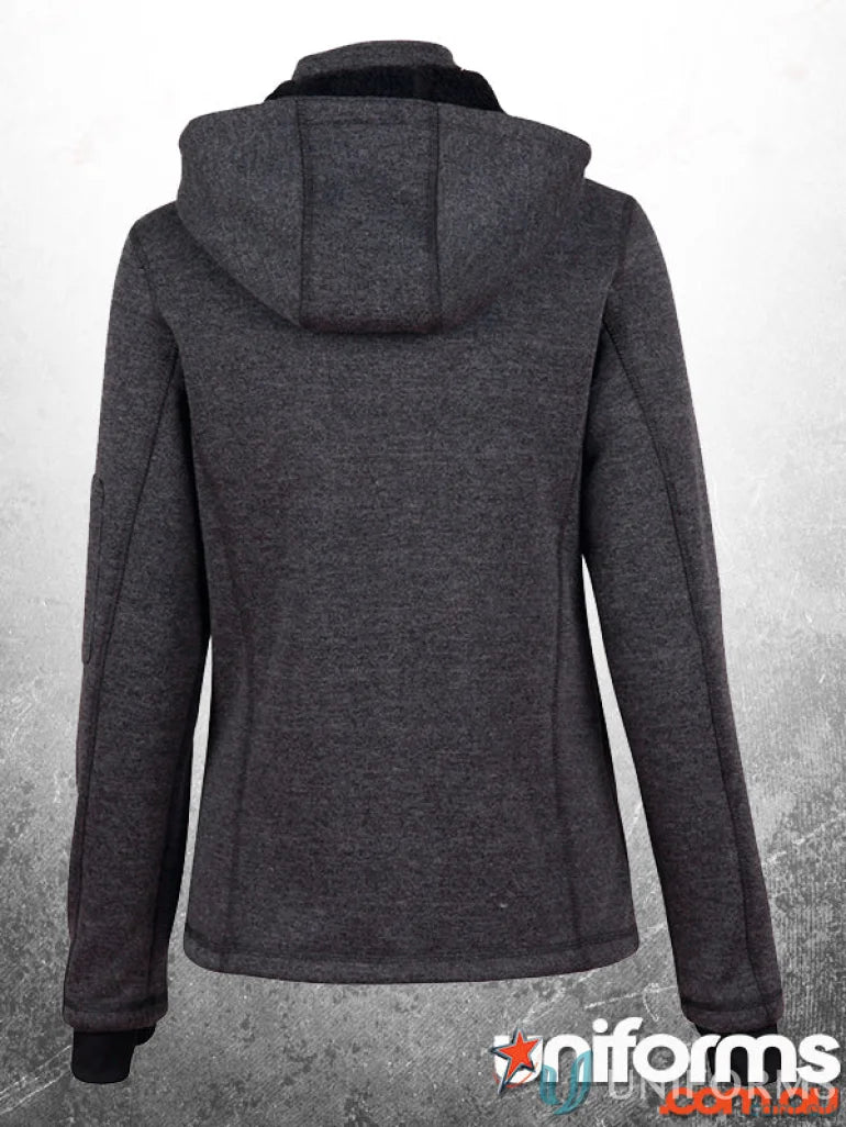 Gray hooded jacket from JK41 ACLAND JACKET collection, perfect for winning spirit ACLAND in coral fleece style