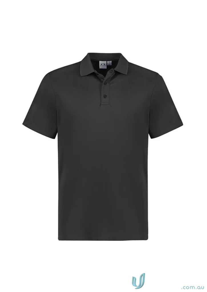 Black short-sleeved polo shirt from Action Polo collection with biz cool™ tech and recycled PET polyester