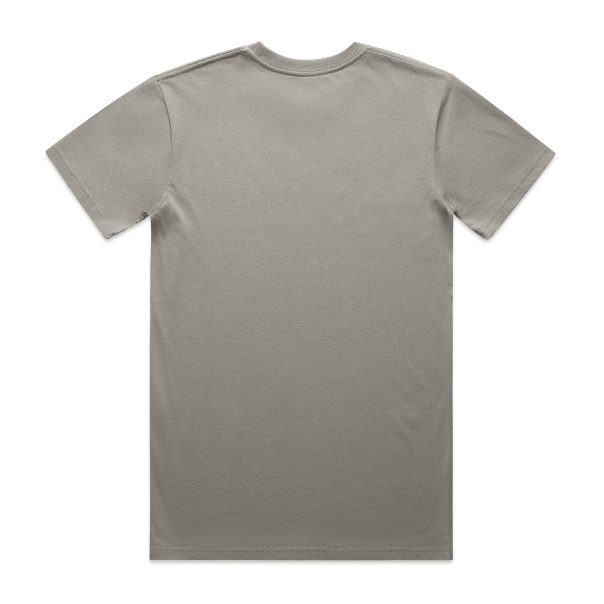 Gray plain t-shirt with short sleeves and crew neck.
