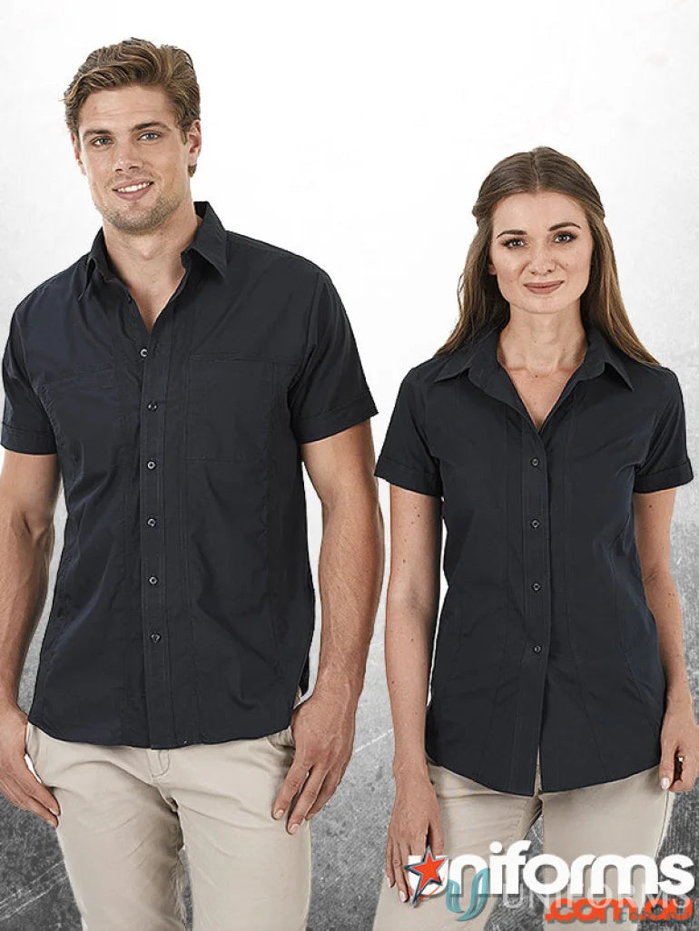 Matching black mens short casual short sleeve Aston SS Shirt for stylish men