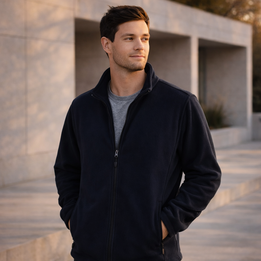 Winning Spirit PF07 Bonded Fleece Jacket in Navy