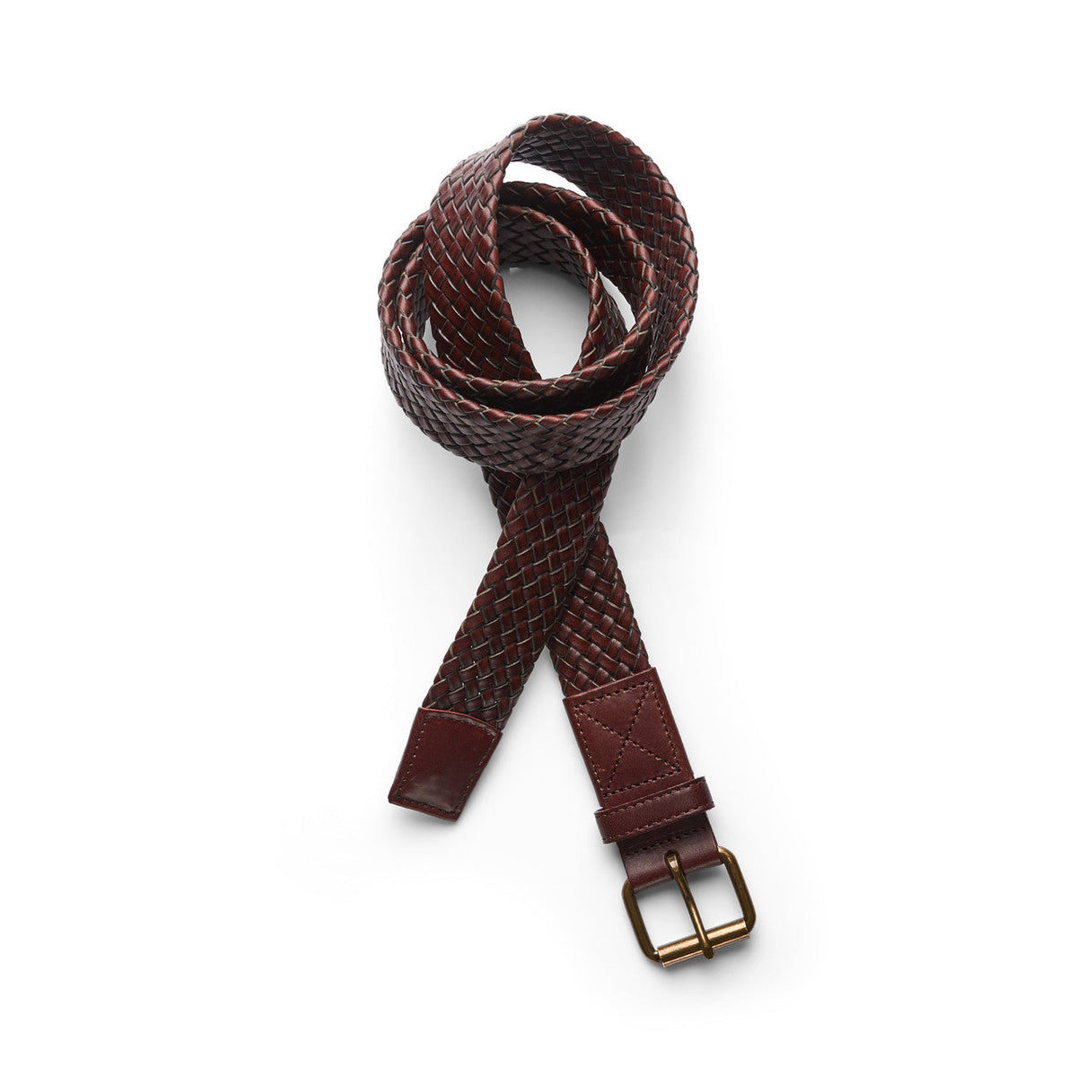Braided Leather Belt 1405 - Brown