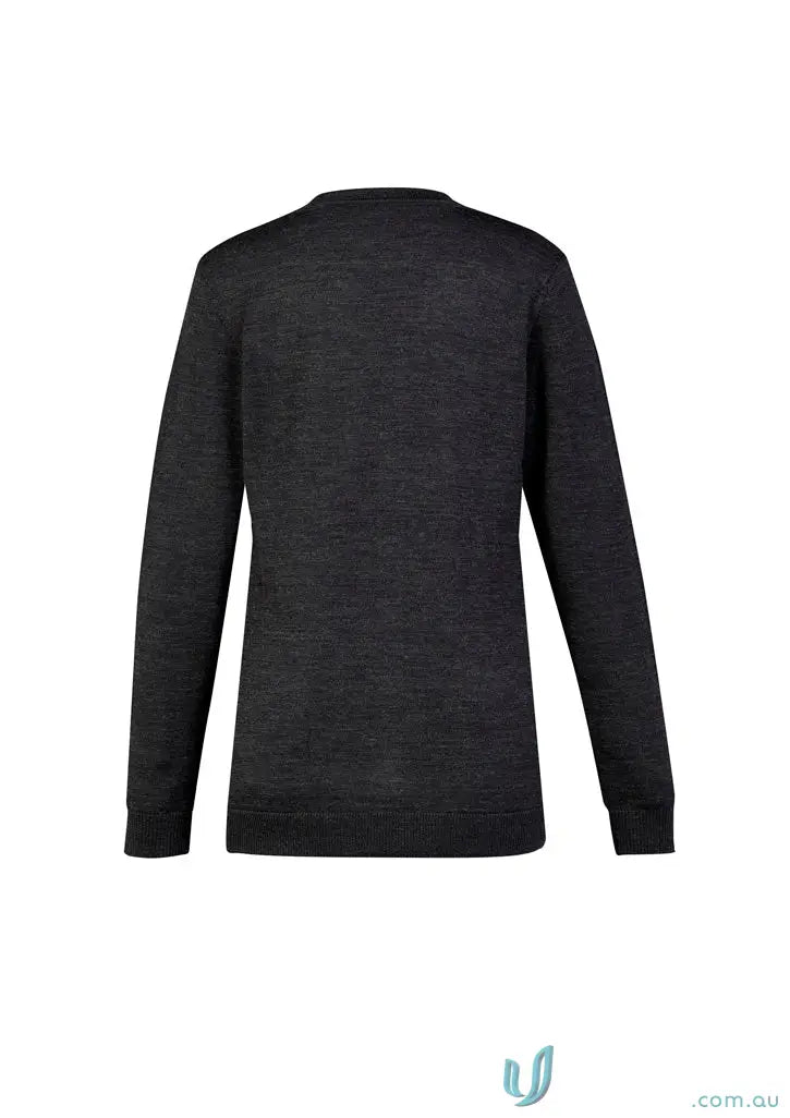Dark gray merino wool knit crew-neck shirt from Button Front Knit Cardigan CK045LC