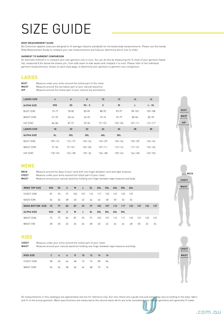 Clothing size guide for Camden Cotton Rich LS Shirt, perfect for men’s Camden long sleeve fits