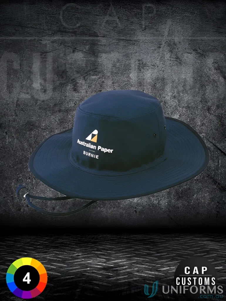 Dark-colored sun hat from Canvas Hat, perfect for uniforms and workwear FAQs link