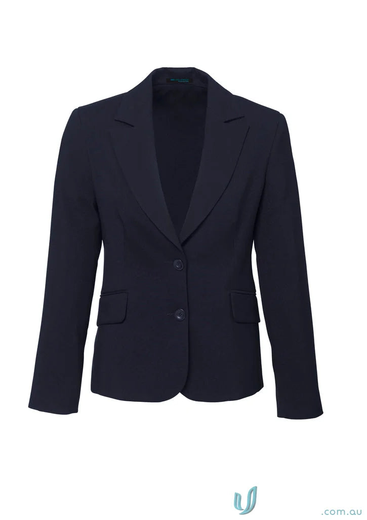 Navy blue womens blazer from Cool Stretch Mid collection, perfect for stylish mid length ladies