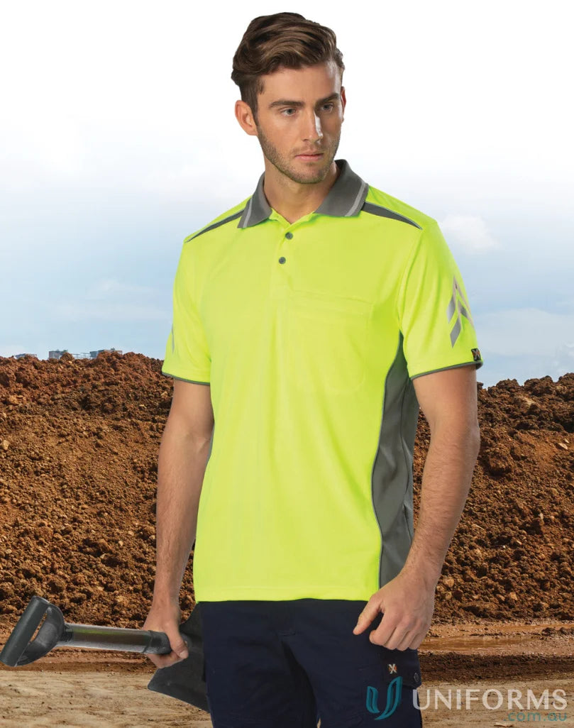 Man wearing cooldry vented polo shirt from PS210 Unisex Cooldry for staying cool