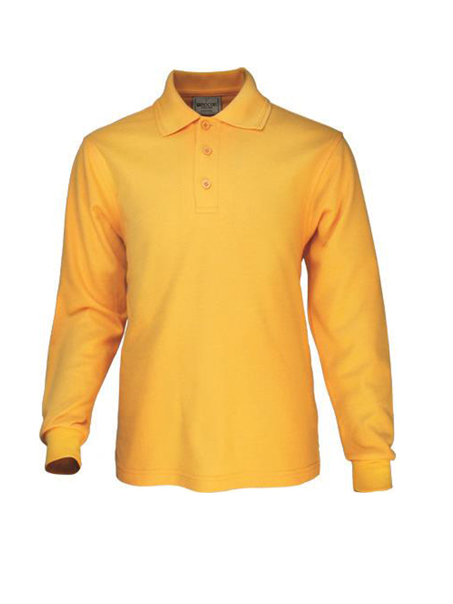 Bocini Unisex Adults Basic Long Sleeve Polo CP1401 - Gold