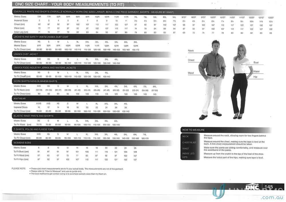 Clothing size chart for DNC PolyCotton Panel Polo Shirt, polyester cotton panel polo