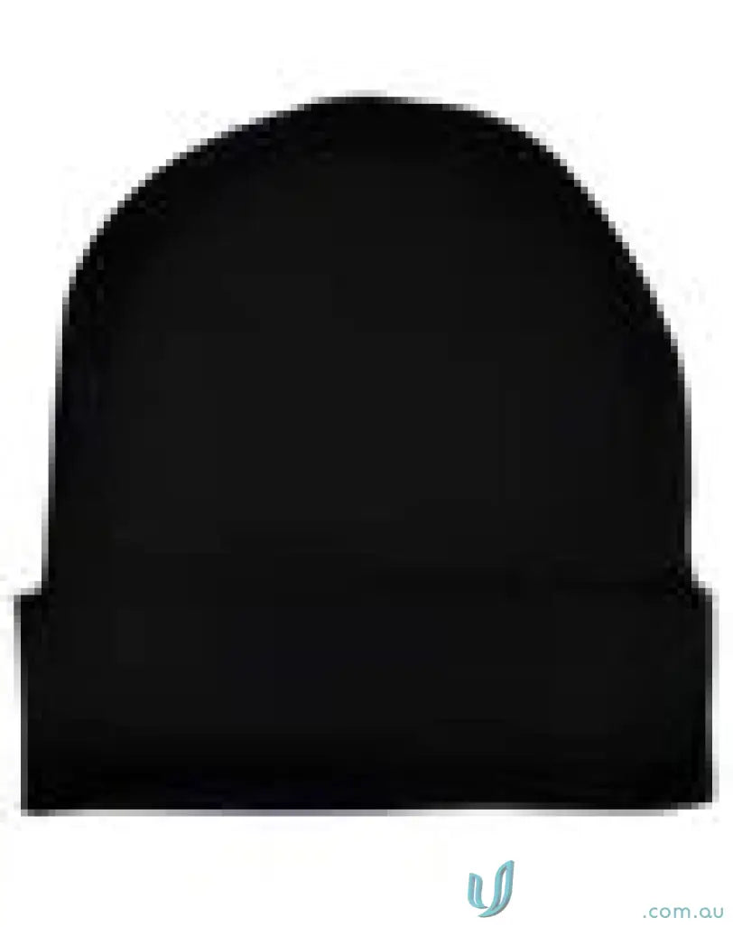 Eco Roll Up Beanie in black RPET knit beanie made from certified recycled PET fibers