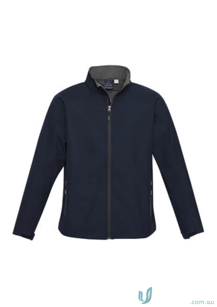 Navy blue Geneva Softshell Jacket from biz tech J307M, perfect for outdoor use