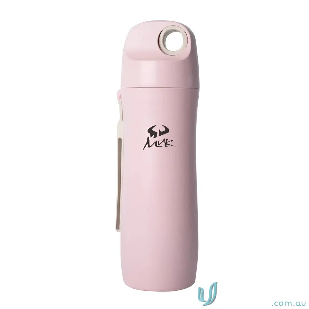 Pink insulated wheat straw water bottle from Grano 420ml eco-friendly reusable line