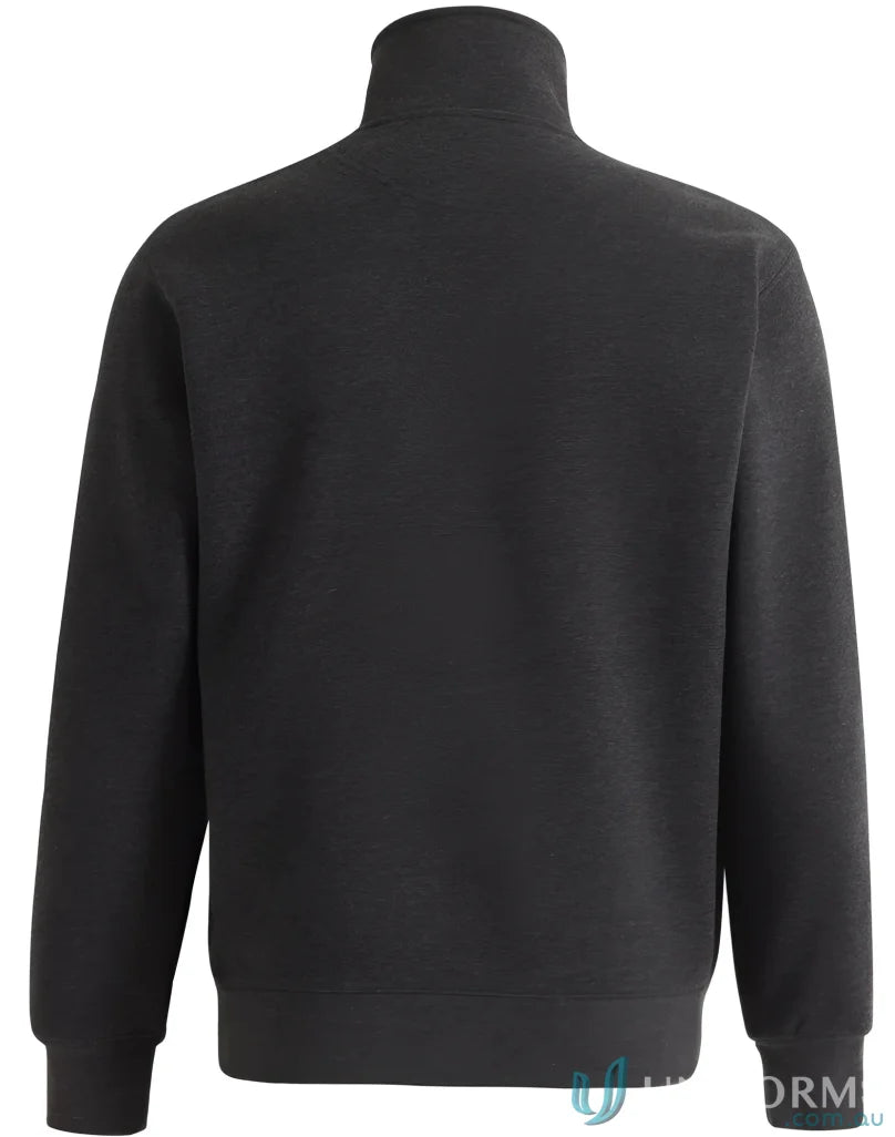 Charcoal gray falcon fleece pullover made with soft fleece fabric, half zip falcon style