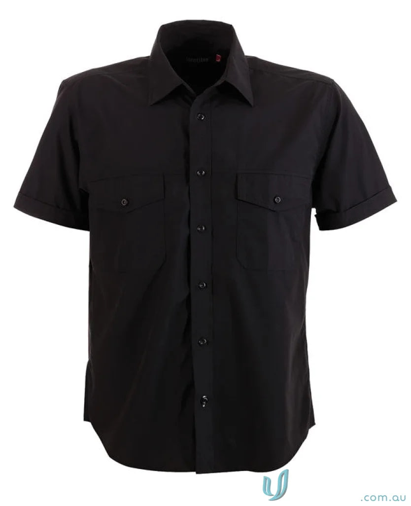 Harley SS Shirt black short-sleeve button-down shirt for workwear or uniforms