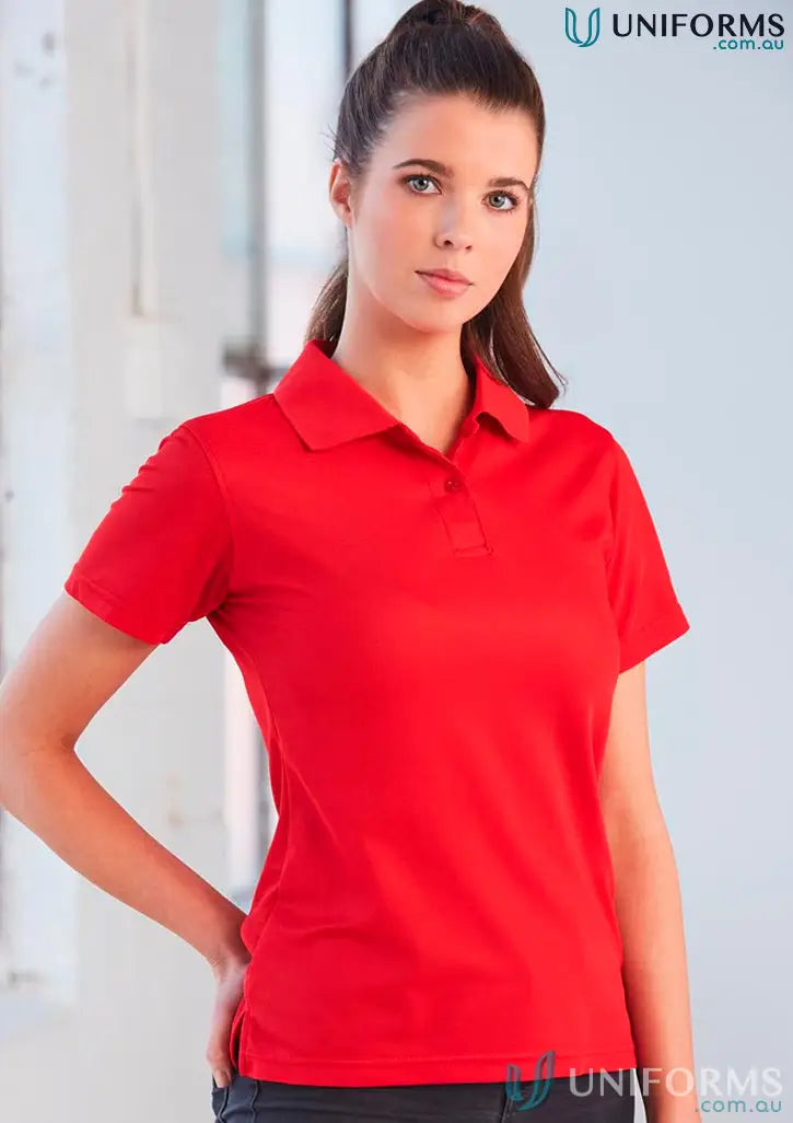 Red Heart Foundation Ladies Polo with flat knitted collar and cooldry® polyester mini