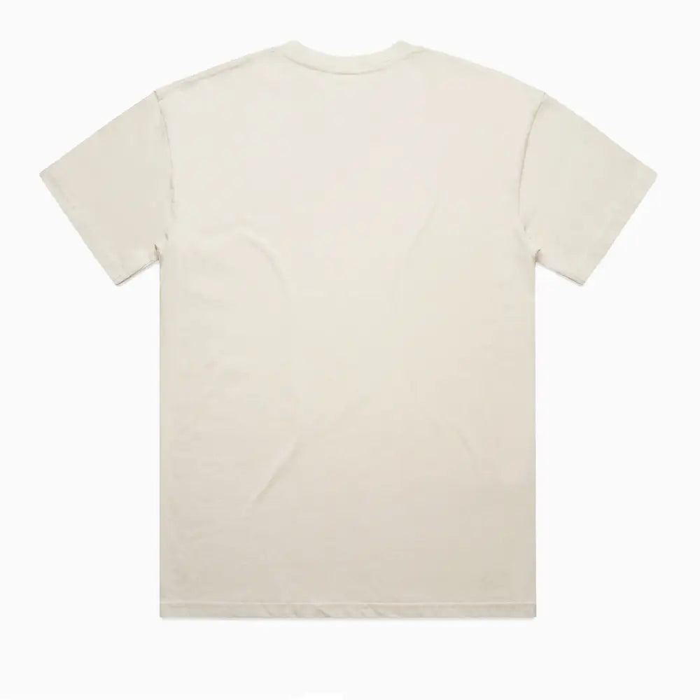 Cream-colored hike oversize tee with short sleeves and subtle texture perfect for comfortable work uniforms or workwear
