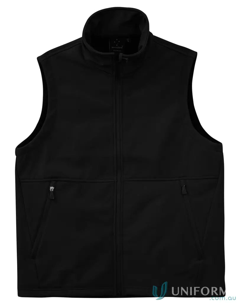 Black fleece vest from HiTech Softshell Vest, perfect for jk25 mens softshell gear