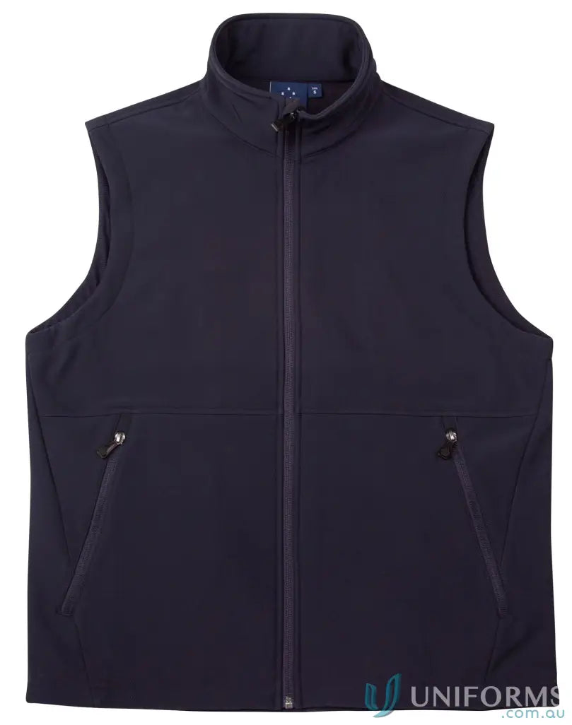 Navy blue jk25 mens softshell HiTech vest, stylish softshell hi-tech vest for men