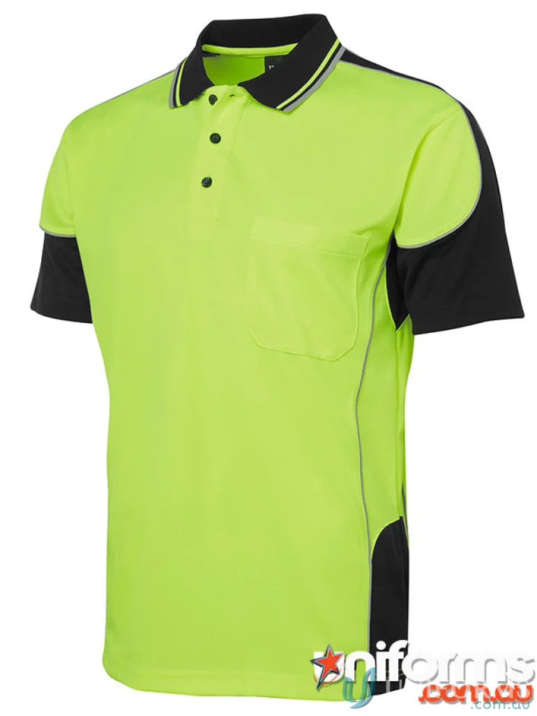Two-tone safety polo shirt made with durable fabric for workwear and uniforms