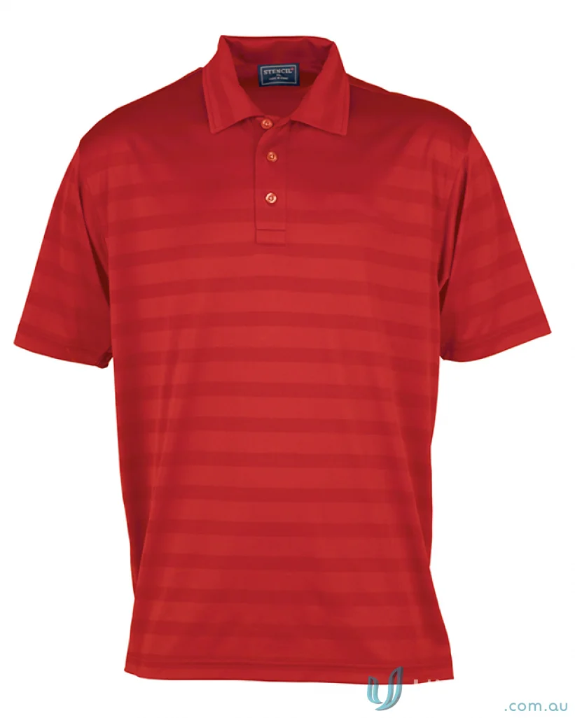 Red striped polo shirt from Ice Cool Polo, perfect for uniforms and workwear