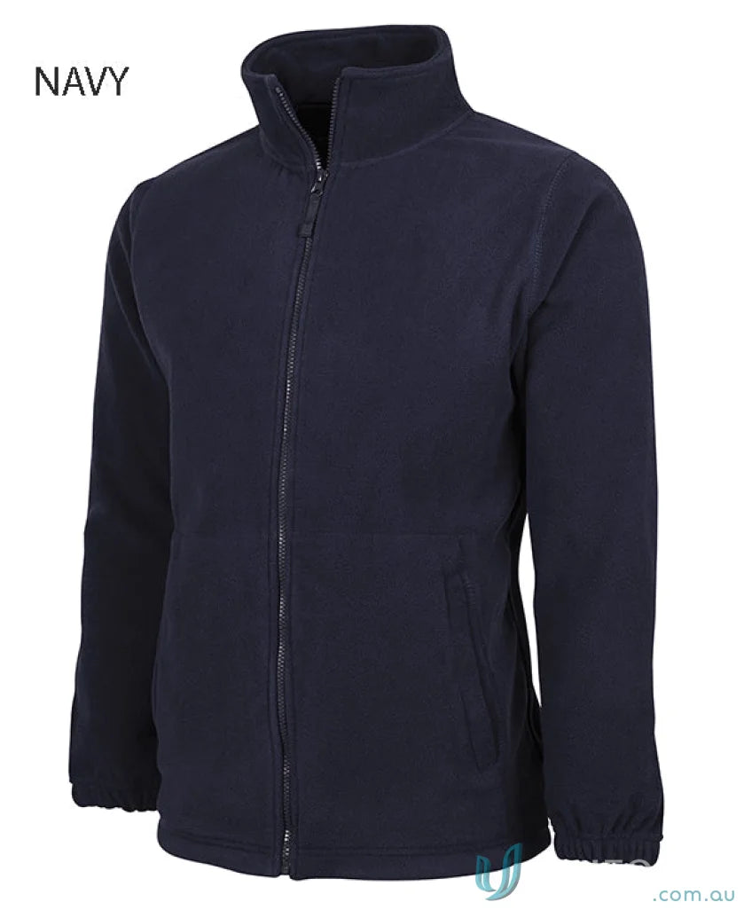 JBs Adults Navy Fleece Jacket with zip polar 3fj and 290gsm low-pill polar fleece