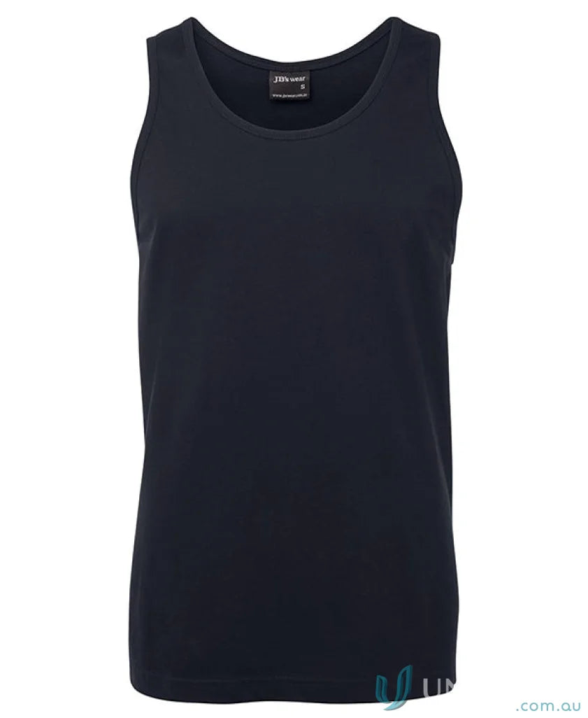 Black cotton tank top from Jbs Adults Singlet made with ring-spun jersey knit for all-day comfort