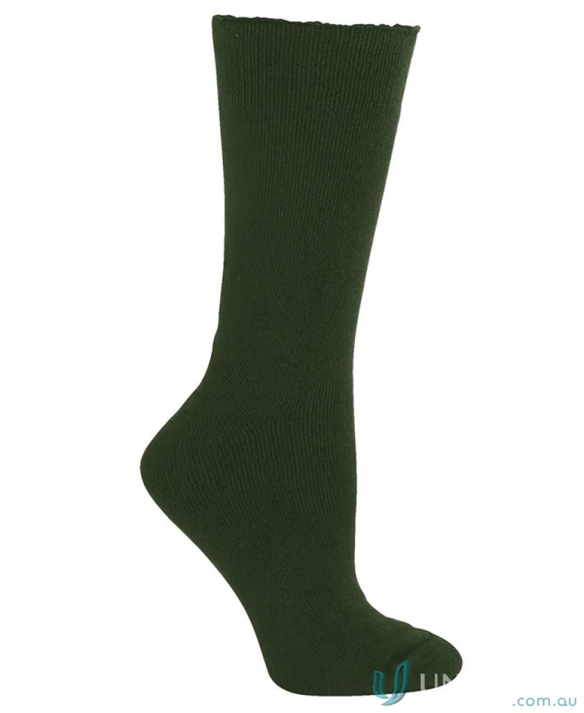 Olive green ribbed sock from JBs Bamboo Work Sock, perfect for workwear and uniforms
