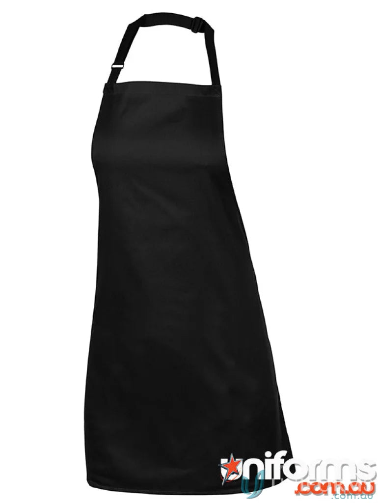 Black adjustable bib apron perfect for work uniforms in a stylish JBs Bib Apron 65X71