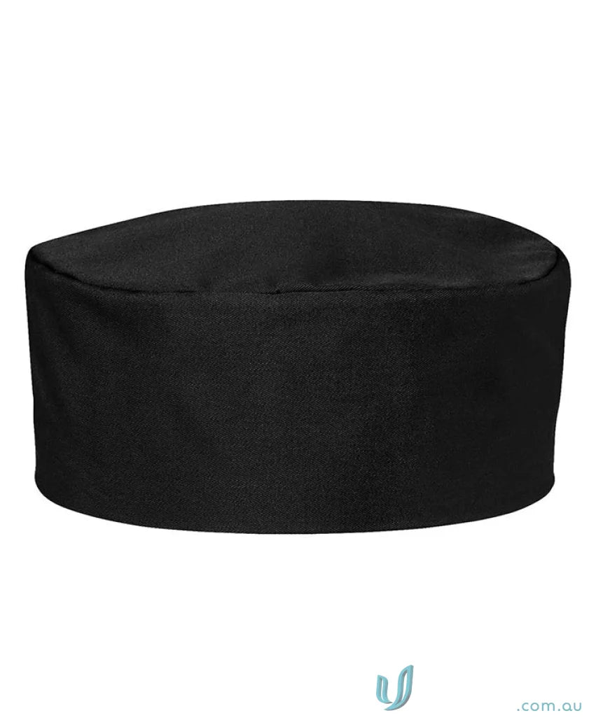 Black chefs hat from JBs Chefs Cap, perfect workwear for chef uniforms
