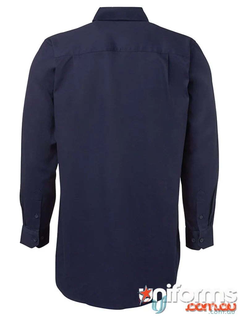 Navy blue JBs Close Front Work Shirt perfect for work uniforms and casual wear