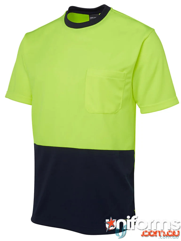 Two-tone work shirt with pocket from JBs HiVis T-Shirt, perfect for workwear and uniforms