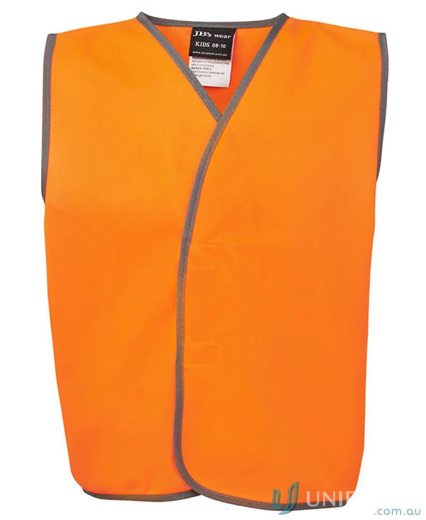 Orange safety vest with gray trim from JBs Kids Hi Vis Safety Vest Australian standards workwear