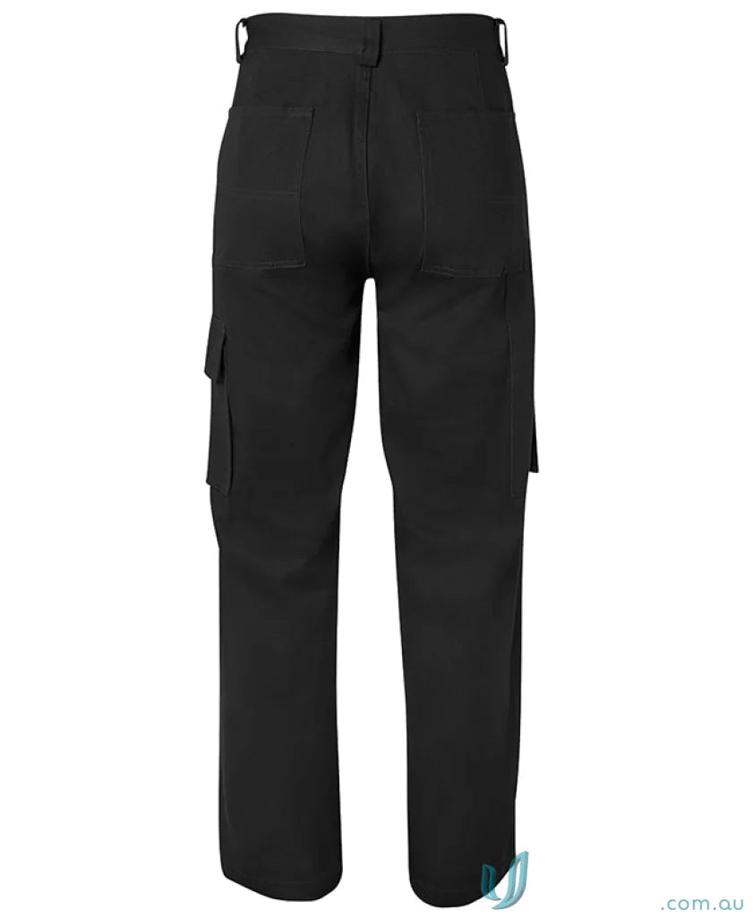 Black cargo pants with multiple pockets from JBs Mercerised Multi Pocket Pant ideal for uniforms