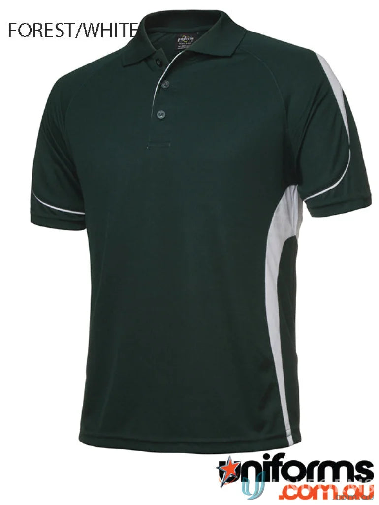 JBs Podium stay cool forest green white polo shirt in urban fit style