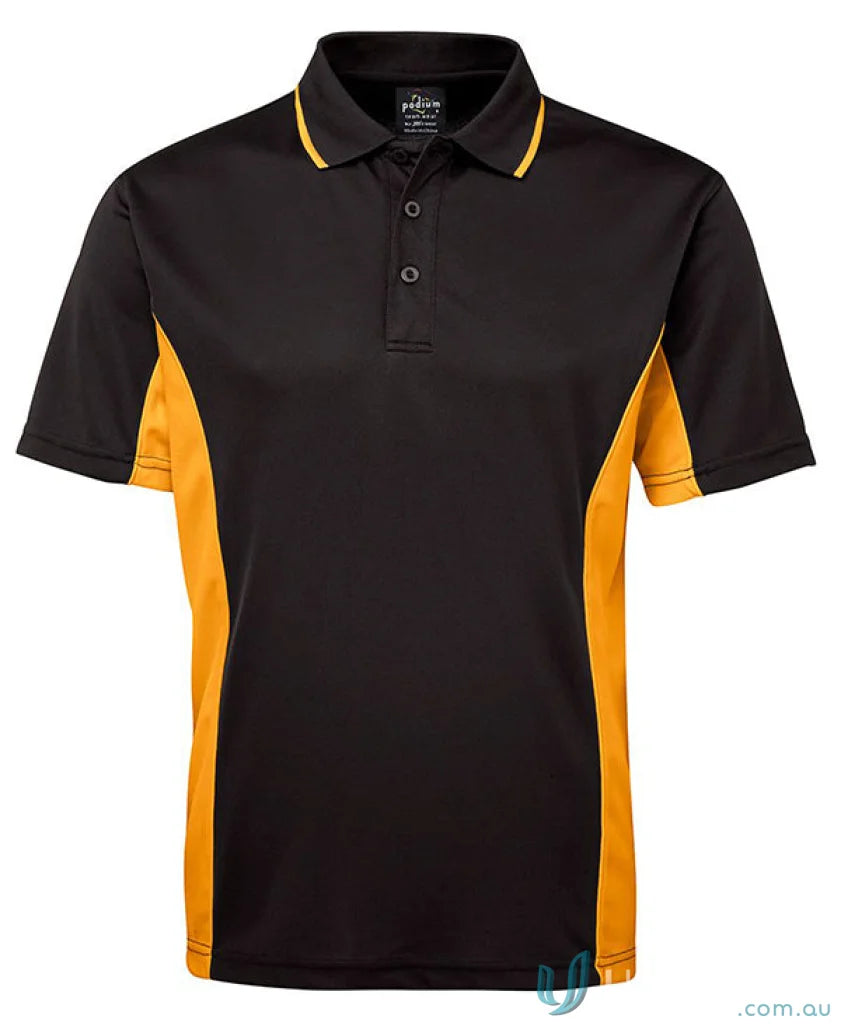 Black and gold JBΒs Podium Kids Contrast Polo shirt for stylish kids