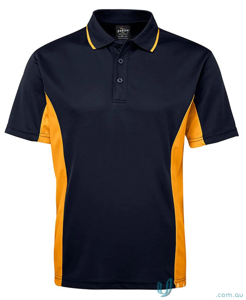 Navy and gold kids contrast polo shirt from JBΒs Podium Kids collection