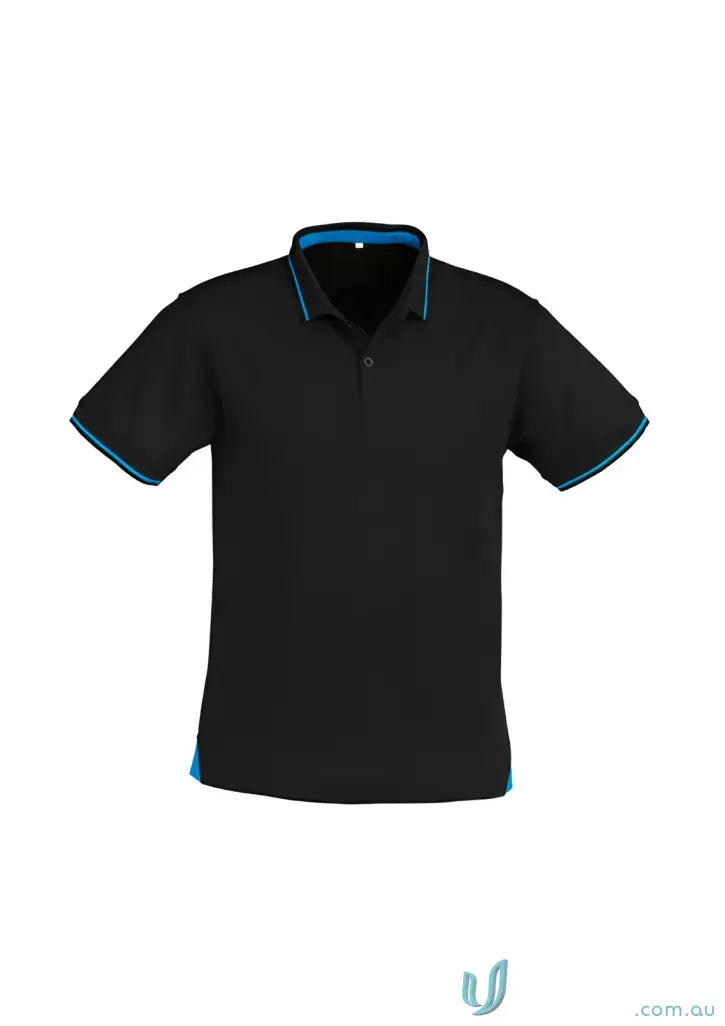 Black Jet Polo with blue trim from Biz Collection Mens p226ms style