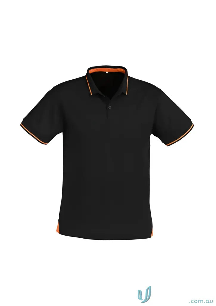 Black Jet Polo with orange trim from Biz Collection Mens p226ms perfect for casual style