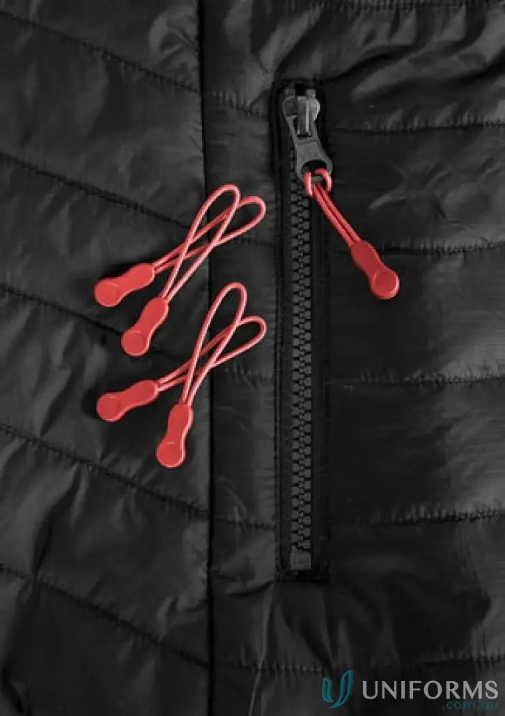 KENNARDS Zippies black quilted workwear jacket with zipper for uniforms and jobs