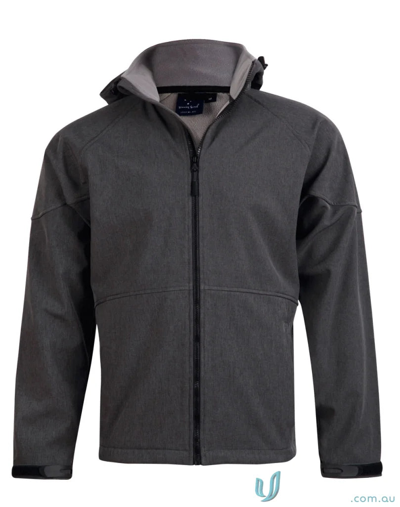 Gray hooded softshell jacket for kids from spirit kids jk33k, perfect softshell hood jacket