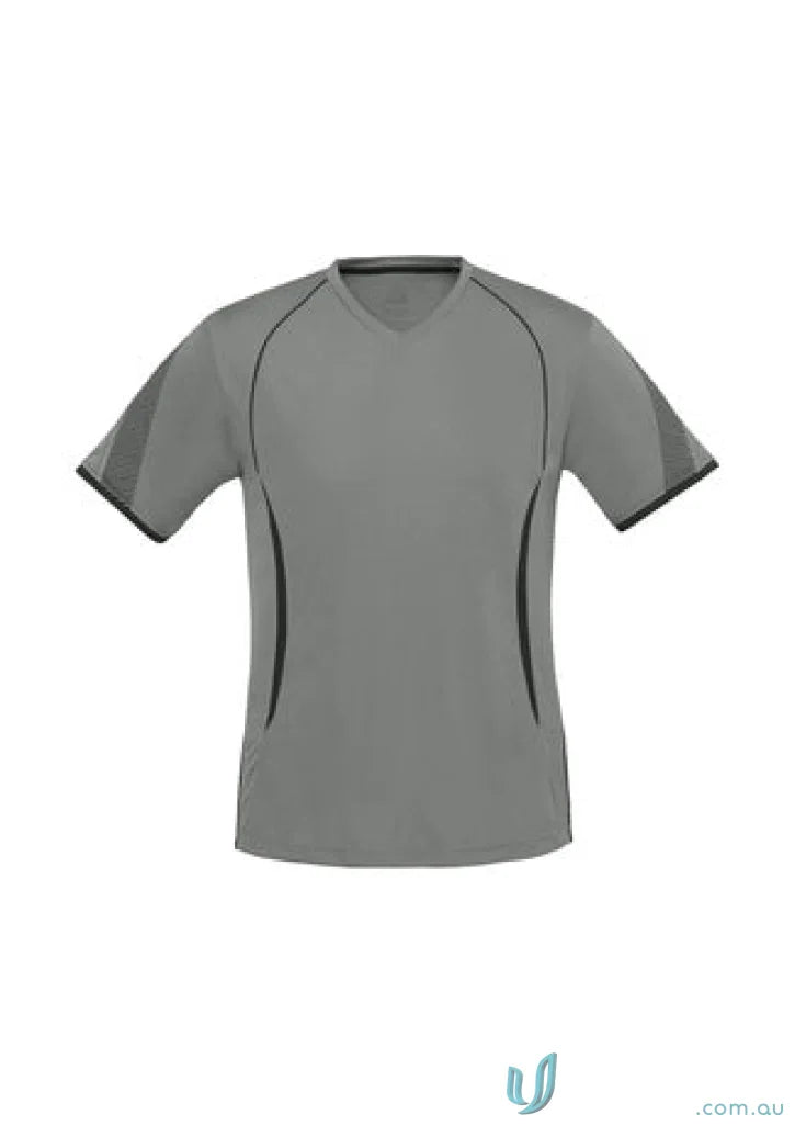 Gray athletic t-shirt from Kids Razor Tee featuring t406ks Biz Collection and Biz Cool polyester